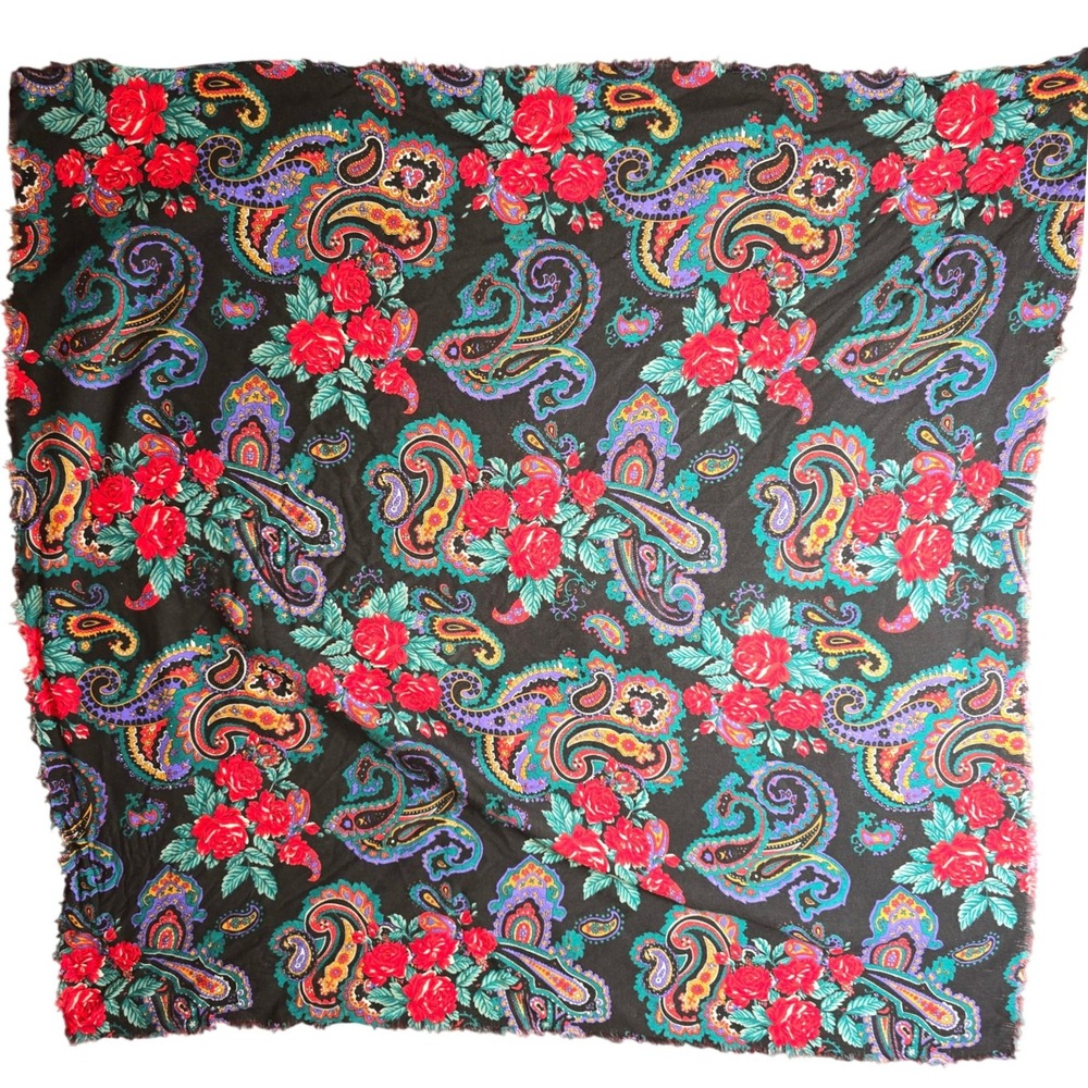 Scarf Belt Shawl Sash Table Runner Bandana Hankie Tie Paisley 31"x30"VTG